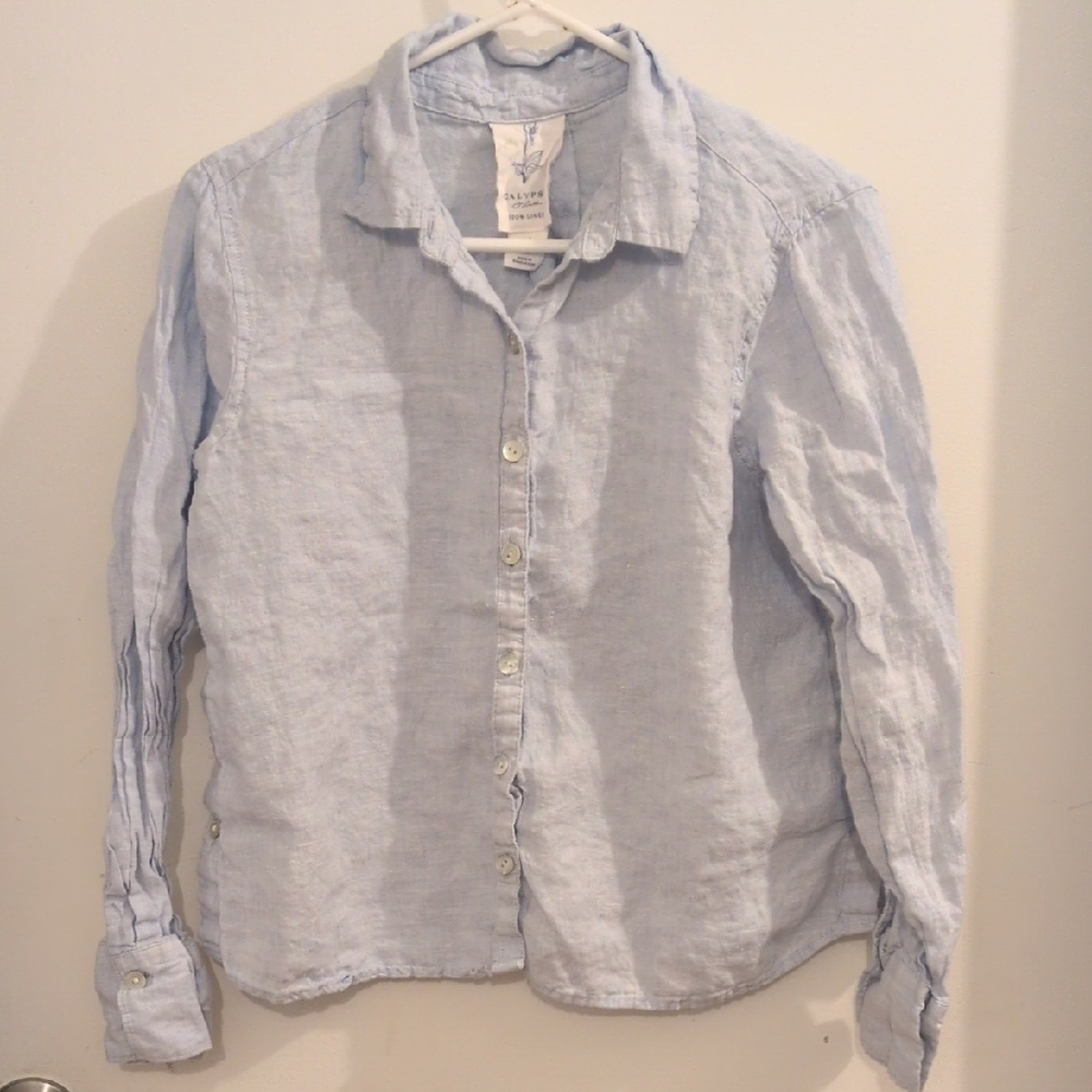 Calypso St. Barth Light Blue Button Down Shirt - Picture 1 of 9
